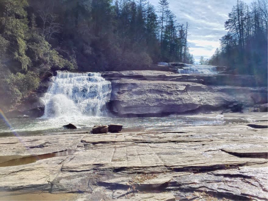Middle landing of Triple Falls near Brevard NC